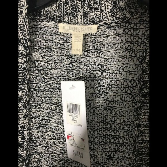 NWT Eileen Fisher Melange Linen & Cotton Open Front Cardigan [ Petite PL ]‎ - Picture 6 of 11